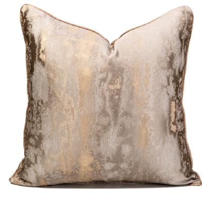 China Anti-Static Luxury Gold Mottled Jacquard Textured Cushion Cover Modern Home Tile Case for sale