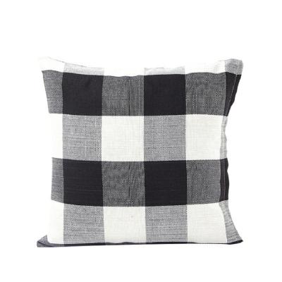 China Massage Buffalo Check Plaid Tile Covers Outdoor Farmhouse Pillow Cushion Case Cotton Canvas For Home Decor for sale