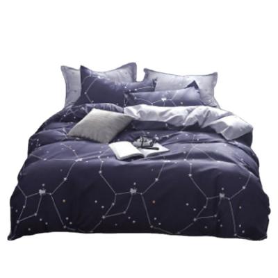 China Single Queen Duvet Cover Set Blue Gray & Triangles 4 Piece for sale