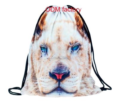 China With USB Customized New Recycle Nylon Drawstring Backpack With Front Zipper Pocket for sale