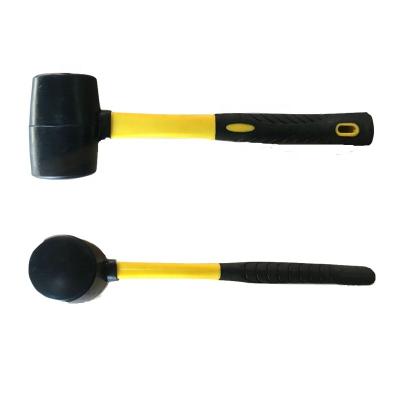 China Mallet Hammer rubber machinist hammer with fiberglass handle for sale