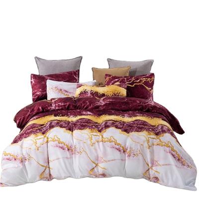 China Nondisposable Wholesale Polyester Luxury Duvet Cover Sets Home Fitted Sheet Flat Sheet Bedding Hotel All Season for sale