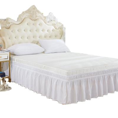 China Amazon Supplier Luxury Ruffled Wrap Around 100% Polyester Elastic Luxury King Bedspread Set Home Fitted Twin 1pc For Home Hotel for sale