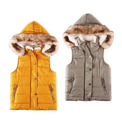 China Winter Padded Vest Stockpapa 100%cotton Winter Vest Girls Sherpa Padded Vest Lamb Velvet Vest For Kids Wear for sale