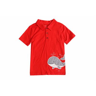 China STOCKPAPA Baby Clothing Breathable Cute Baby Short Sleeve Boy T-shirt With Button Kids Summer Cotton Cardboard T-shirt for sale