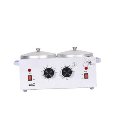 China 2021 Double Furnace Beauty Hair Removal Wax Heater Machine High Quality Silver Wax Pot With Thermostat Set for sale