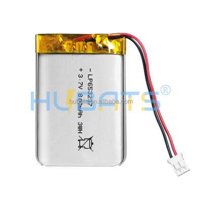 China Toys 653237 800mAh 3.7v Lipo Rechargeable Lithium Ion Polymer Battery With JST Connector for sale