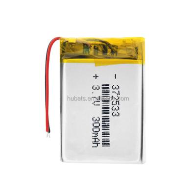 China Toys 372533 300mAh 3.7v Lithium Polymer Rechargeable Battery Lipo Cell For Cordless Phone Pager for sale