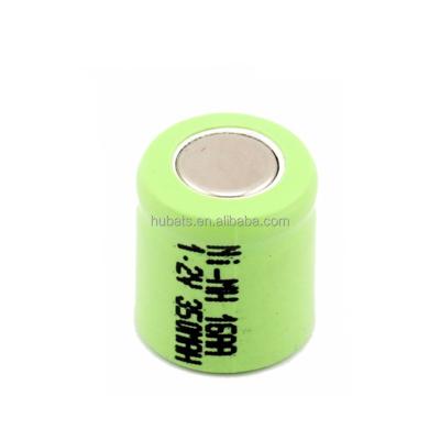 China Toys 1/3AA 350mAh 14*16mm flat surface Ni-MH 1.2v rechargeable battery for emergency exit input for sale