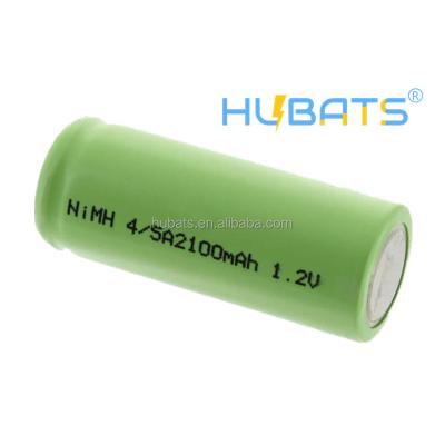 China Toys 4/5A 2100mAh 1.2v NiMH rechargeable battery flat surface welding cell for lights out for sale