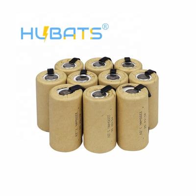 China Toys NiCd SC 2200mAh 1.2V Battery For Machine Tool Submarine C Size 2200mAh Rechargeable Battery With Welding Tags for sale