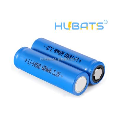 China Rechargeable LED Flashlight LiFePO4 14500 600mah 3.2V Battery For LED Flashlight for sale