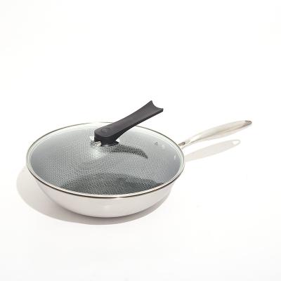 China Sustainable Food Heater Stainless Steel Kitchen Non-Stick Wok for sale