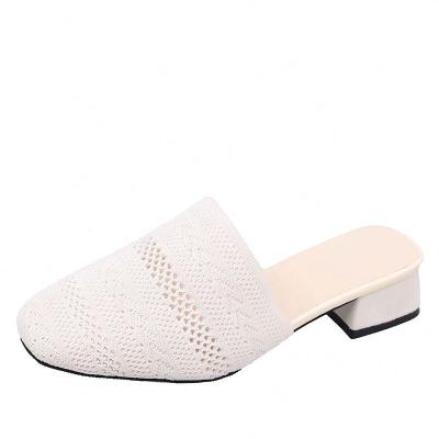 China Fashion Trend Fashion Woven PU Slipper Woman Shoes Flat Low Heel Leisure Slide Daily Walking Indoor Outdoor For Female for sale