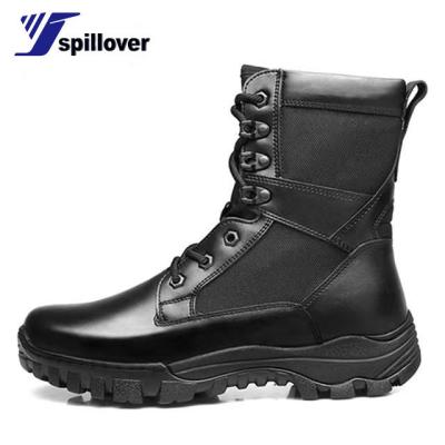 China Black Leather Tactical Boots Men's Cowhide Combat Boots Tactical Boots for sale