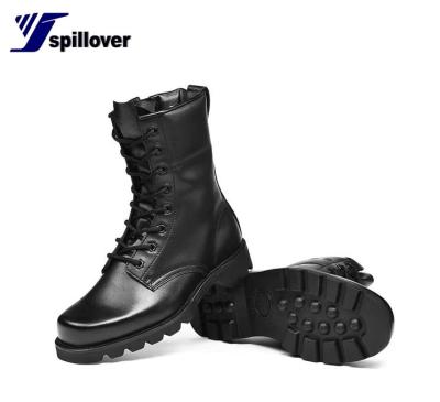 China Breathable Black Zipper Boots Tactical Boots Waterproof Raising Boots for sale