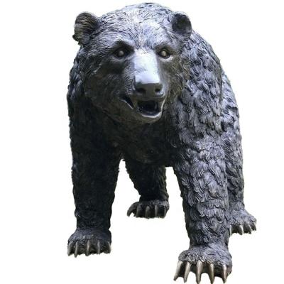 China Europe Customized Outdoor Garden Decorations , Life Size Fiberglass Bronze Bear Sculpture Decoration for sale