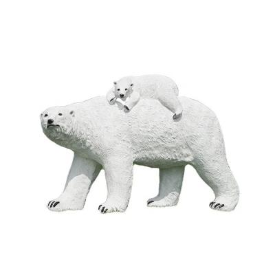 China Europe Customized Life Size Animal Statues Decorated With Fiberglass Polar Bear Sculptures for sale