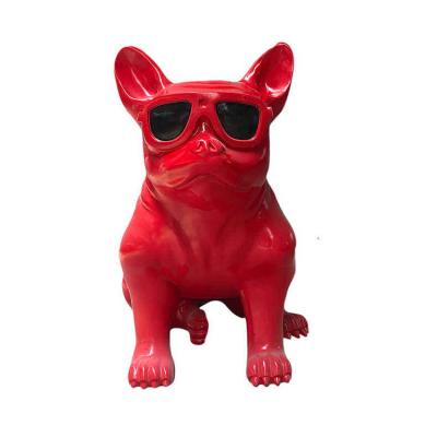 China Europe Customized Modern High Quality Handmade Crafts Resin Fiberglass Bulldog Sculpture for sale