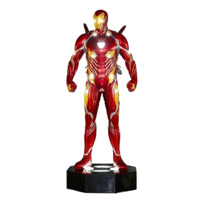 China Europe Customized Superhero Fiberglass Iron Man Sculpture Marvel Character Resin Iron Man Statue For Sale for sale