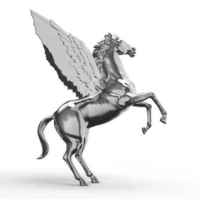 China Customized And Decorated Animal Statues From Europe , Life Size Metal Pegasus Stainless Steel Sculptures for sale