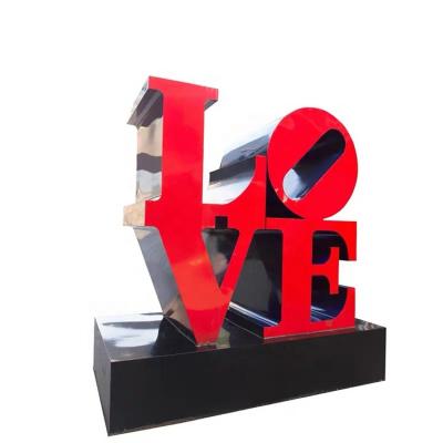 China Large In Love Europe Famous Outdoor Sculpture Letter Modern Stainless Steel Sculpture for sale