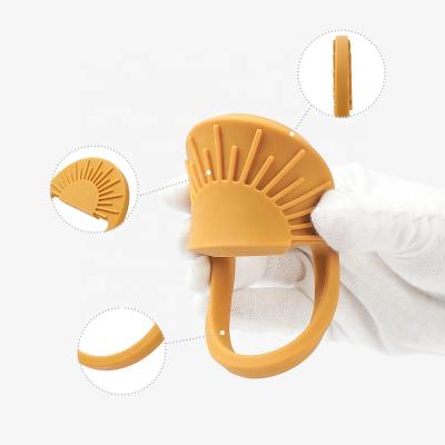 China New Customized Soft Baby Non-Toxic Silicon Silicone Teether Sun Ring Shape Molar Teething Food Grade Toys for sale