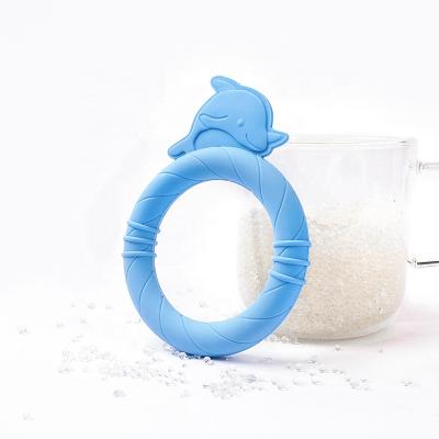 China Non-Toxic Customizable Neutral Matching Solid Silicone Teethers Toy Dolphinsilicone Teether For Baby for sale