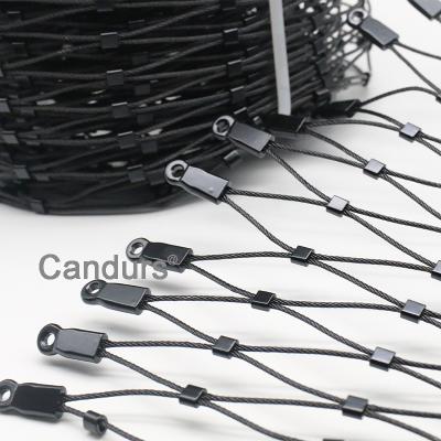 China Main - Woven Black Oxidation Stainless Steel Flexible Wire Rope Mesh Cable Net for sale