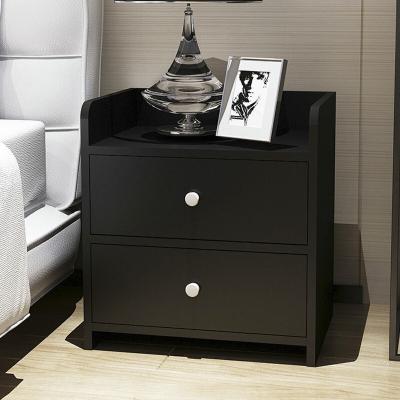 China Eco - Friendly Modern Black Stand Furniture Wooden Bedside Table With Drawer for sale