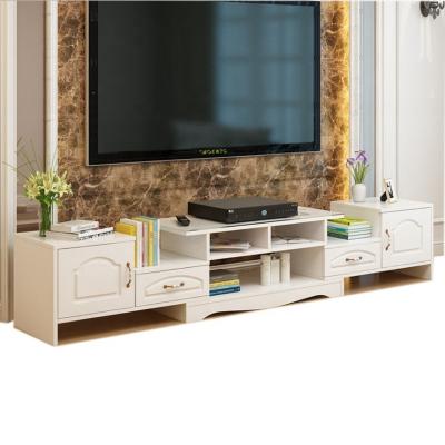 China Easy Installation Modern TV Stand High Media Console Cabinet Entertainment Center With Drawers White for sale