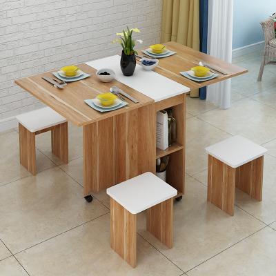 China 2018 new design solid wood multifunctional folding dining table for dining room for sale