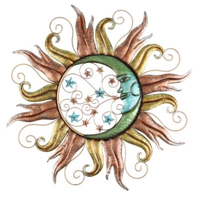 China Minimalist Newcomer Sun Face And Moon Metal Home Wall Decor Metal Wall Decor for sale