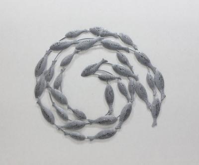 China Modern GRAY ROUNDED METAL FISH WALL ART for sale