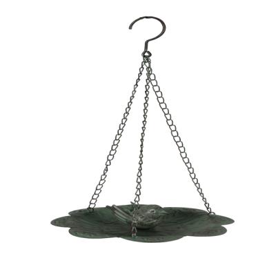 China Sustainable Outdoor Garden Decorative Antique Metal Hanging Wild Bird Feeder Tray For Attracting Bird for sale