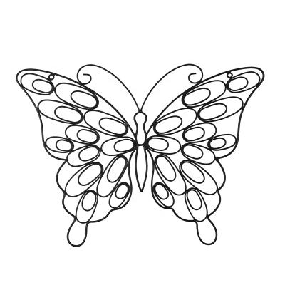 China Butterfly Wire Art Metal Wall Decors Wall Minimalist Black Butterfly for sale