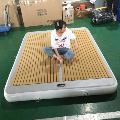 China Outdoor foldable inflatable drop stitch dock floating water platform inflatable island inflate floating dock for sale for sale