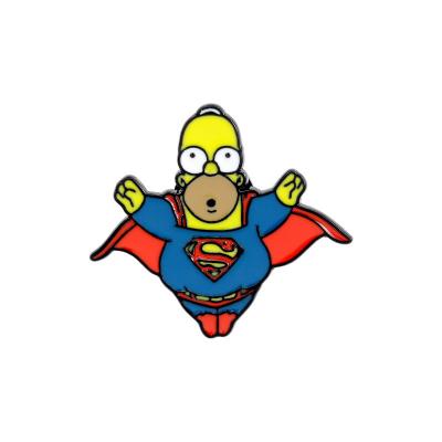 China Creative America Loans To The Ship Metal Cloth Soft Simpson Bulk Badge Fashion Superman Enamel Mens Lapel Pins Costume for sale