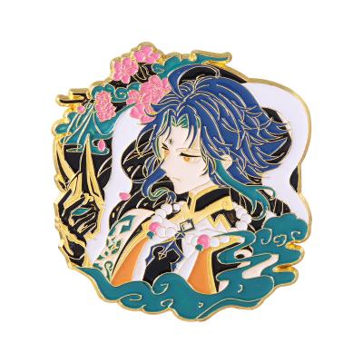 China America Metal Lapel Badges Cloth Bag Hat Decor Unique Custom Soft Anime Enamel Pins Genshin Pmpact for sale