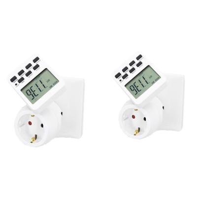 China Timer Switch 2X Digital Timer Made in China Digital Power Plug Socket Timer Adapter for sale