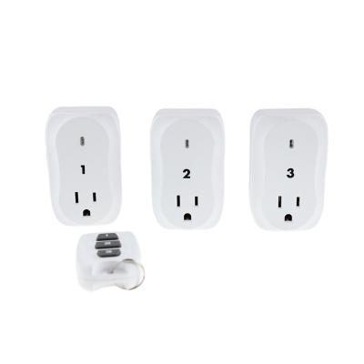 China Residential / Multi-Purpose Socket 3PCS Wireless Remote Control Smart Plug With 1 Remote Control for sale