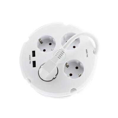 China Cord Revolving 4 Way Multifunctional Power EU Extension Socket Electrica Board Types With Wire And Switch for sale