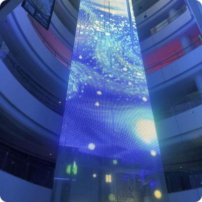 China Video Screen Wall Led Pixel Mesh Black Transparent For Advertising Events for sale