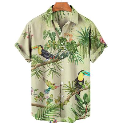 China Anti-pilling Summer Hawaii Beach Shirt Vintage 3D Fashion Beach Short Sleeve Shirt Plus Size Shirt Men's 2024 New for sale