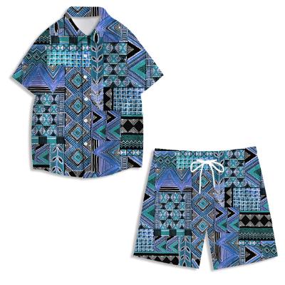 China Anti-pilling Summer sportswear shirt set, colorful men's casual printed shirt shorts set, men's two-piece beach set, men's clothing for sale