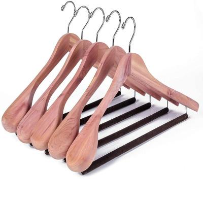 China CLASSIC Wholesale Custom Heavy Duty Boutique Garment Coat Wood Hangers With Anti-Slip Strip for sale