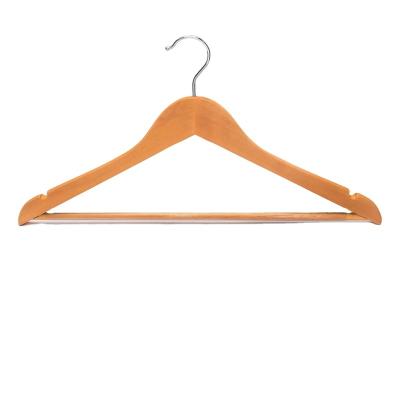 China Popular CLASSIC Non Slip Cut Notched Wood Closet Suit Hanger For Clothing for sale