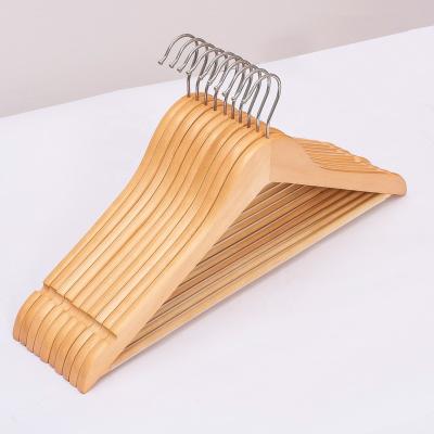 China Manufacturer Multifunctional High Quality Non Slip Clothes Wooden Hanger for sale