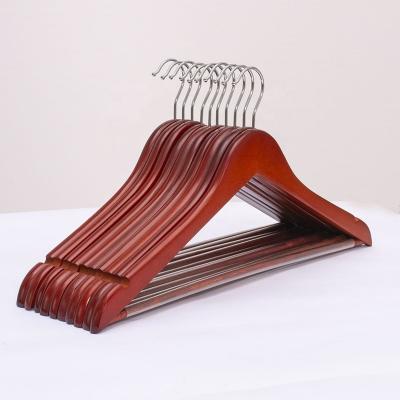 China Wholesale Wooden Clothes Flat Wooden Suit Customized Clothing Hanger for sale