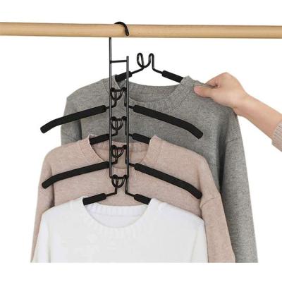 China Hot Sale Multifunctional Folding Space Saving Magic Hanger High Quality Metal Minimalist Clothes Hanger for sale